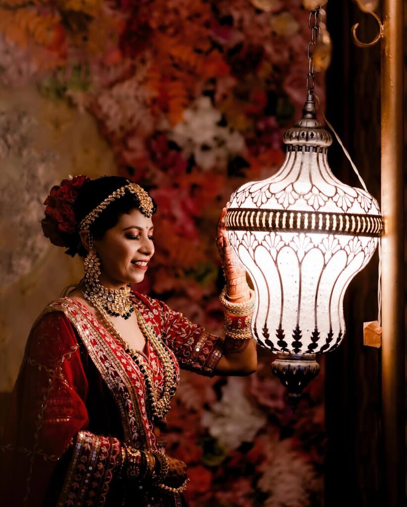 Bridal portraits, red and gold by Shuttersaga Production